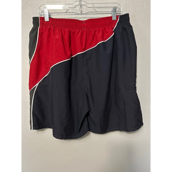 Speedo Mens Blue Red Elastic Waist Mesh Lined Swim Trucks Size XL - Picture 7 of 8